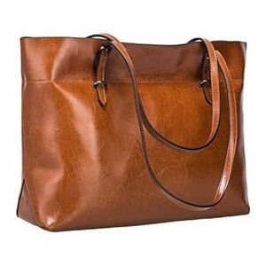 NWOT genuine leather tote, brown